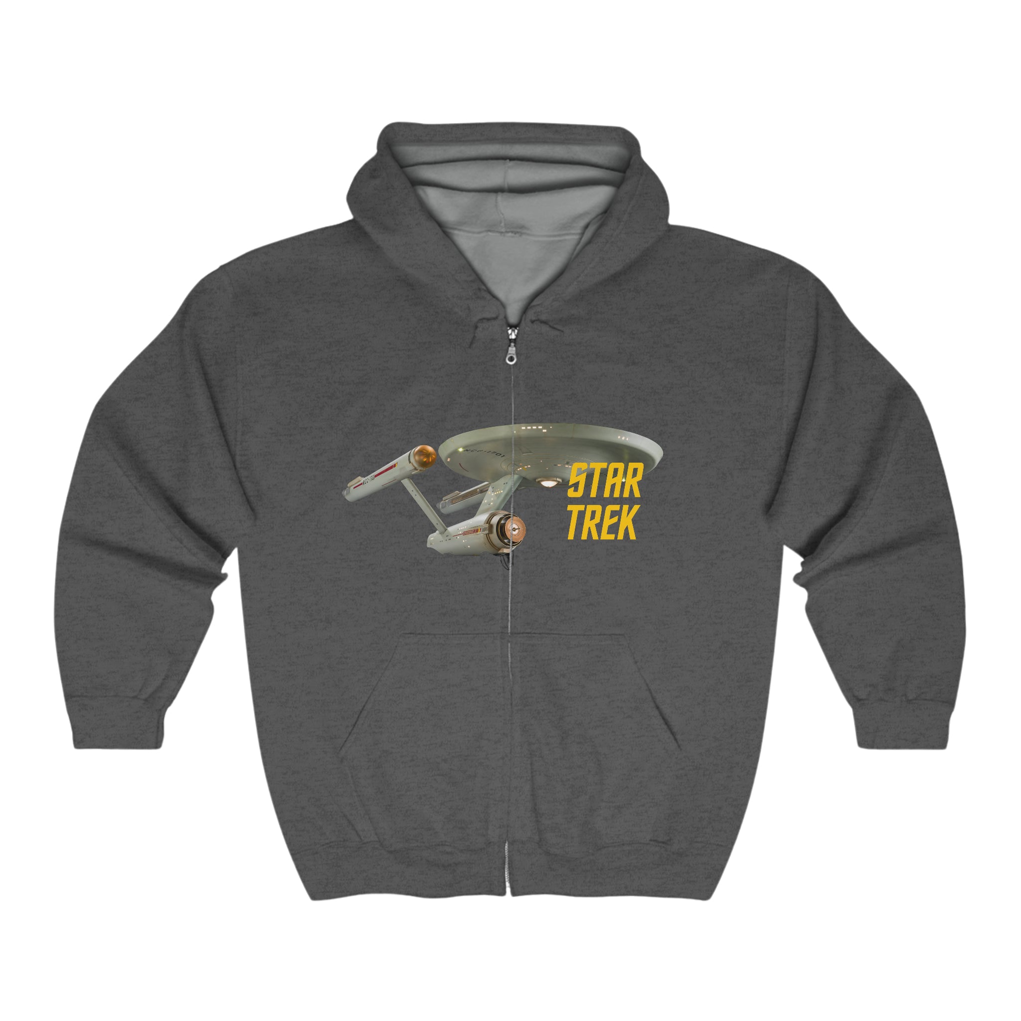 Star Trek USS Enterprise- Unisex Heavy Blend™ Full Zip Hooded Sweatshirt - Creations by Chris and Carlos
